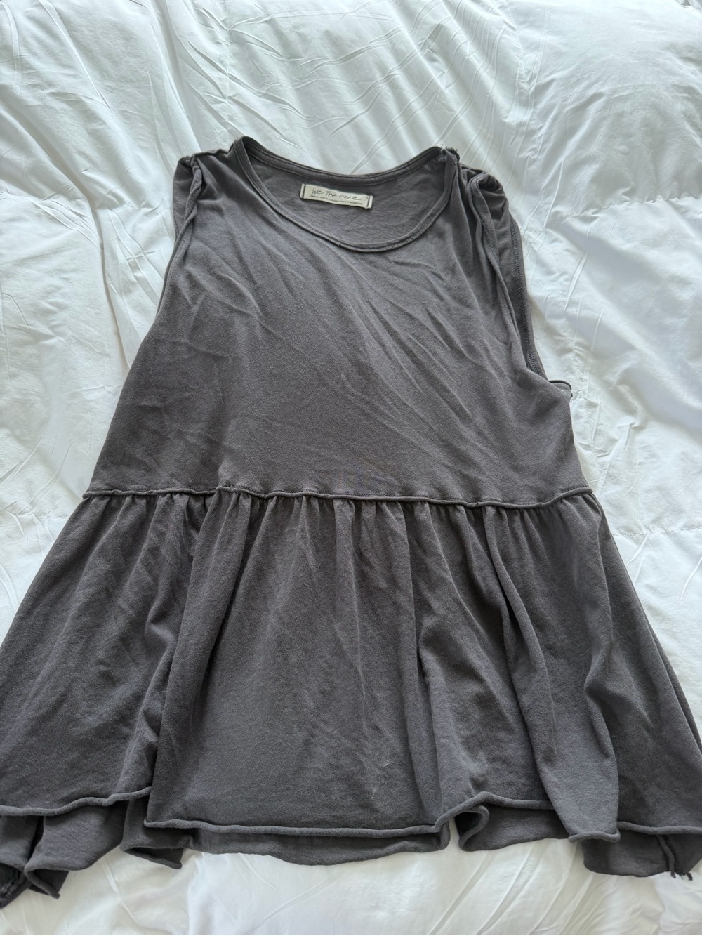 We The Free Sleeveless Peplum Tank in Charcoal Gray